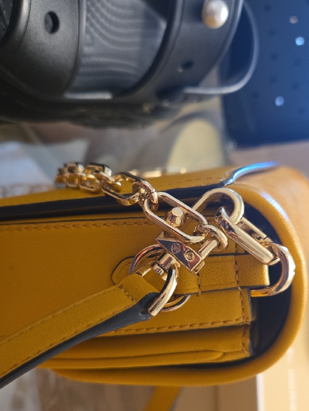 Michael Kors Yellow Suede-Accent Crossbody Bag - Picture 5 of 11